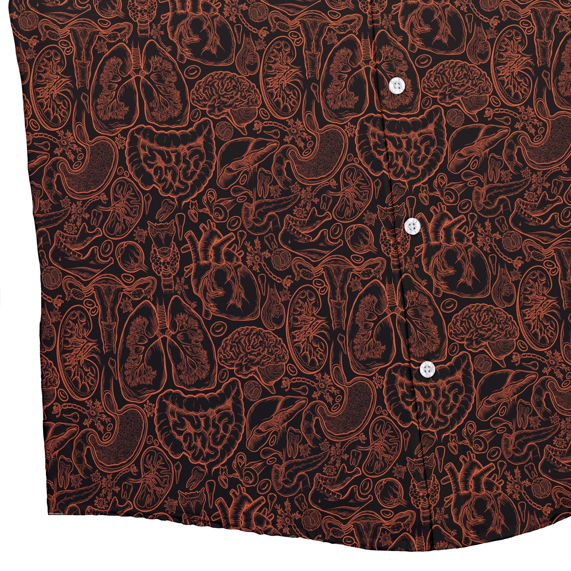 Human Anatomy Dark Button Up Shirt 2