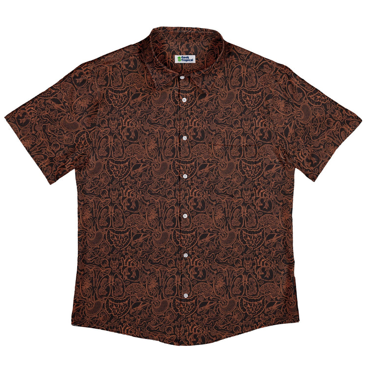 Nerdy Human Anatomy Dark Button Up Shirt