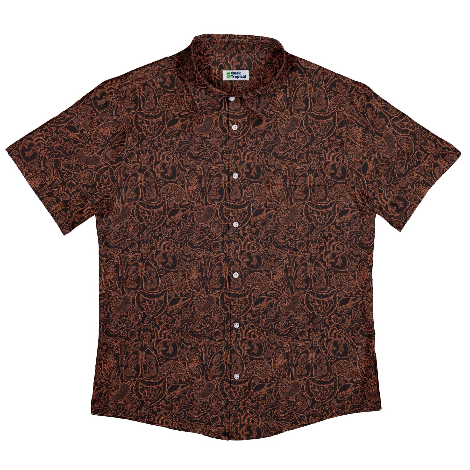 Human Anatomy Dark Button Up Shirt 4