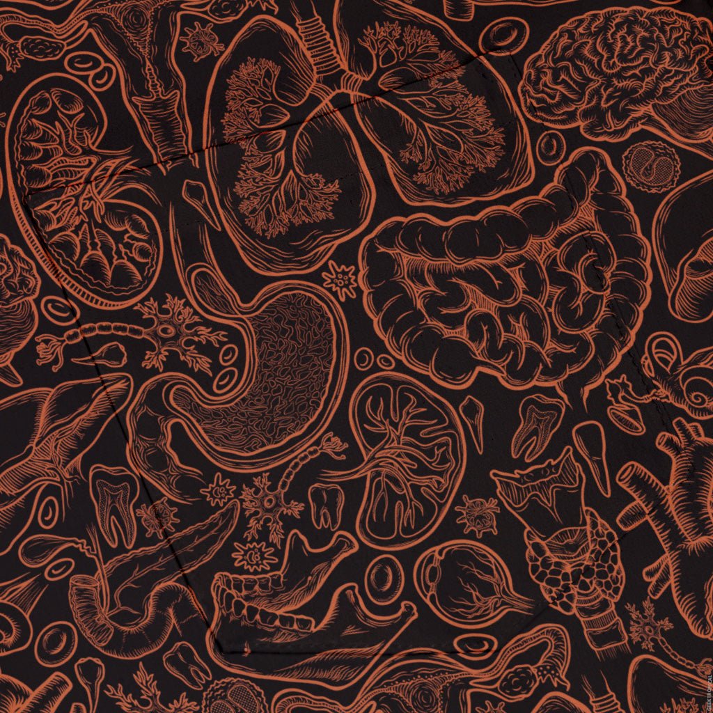Human Anatomy Dark Button Up Shirt 6
