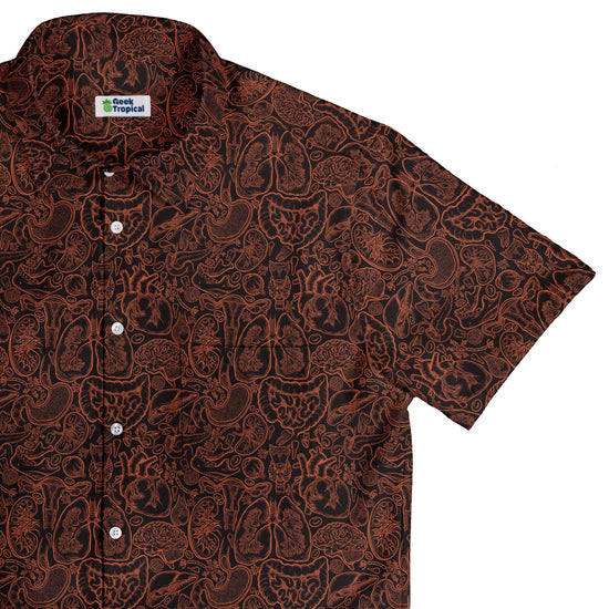 Nerdy Human Anatomy Dark Button Up Shirt