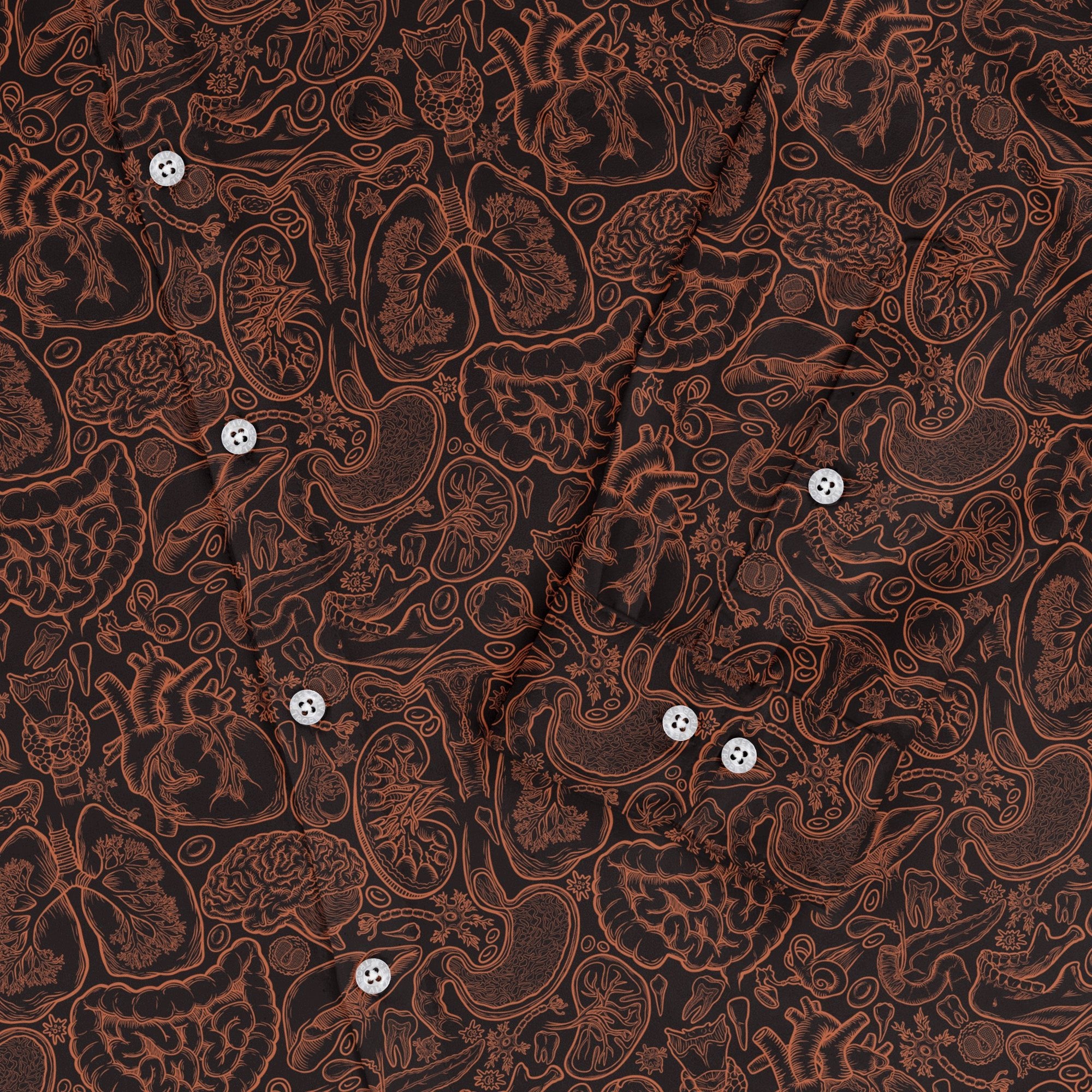 Human Anatomy Dark Long Sleeve Button Up Shirt 2