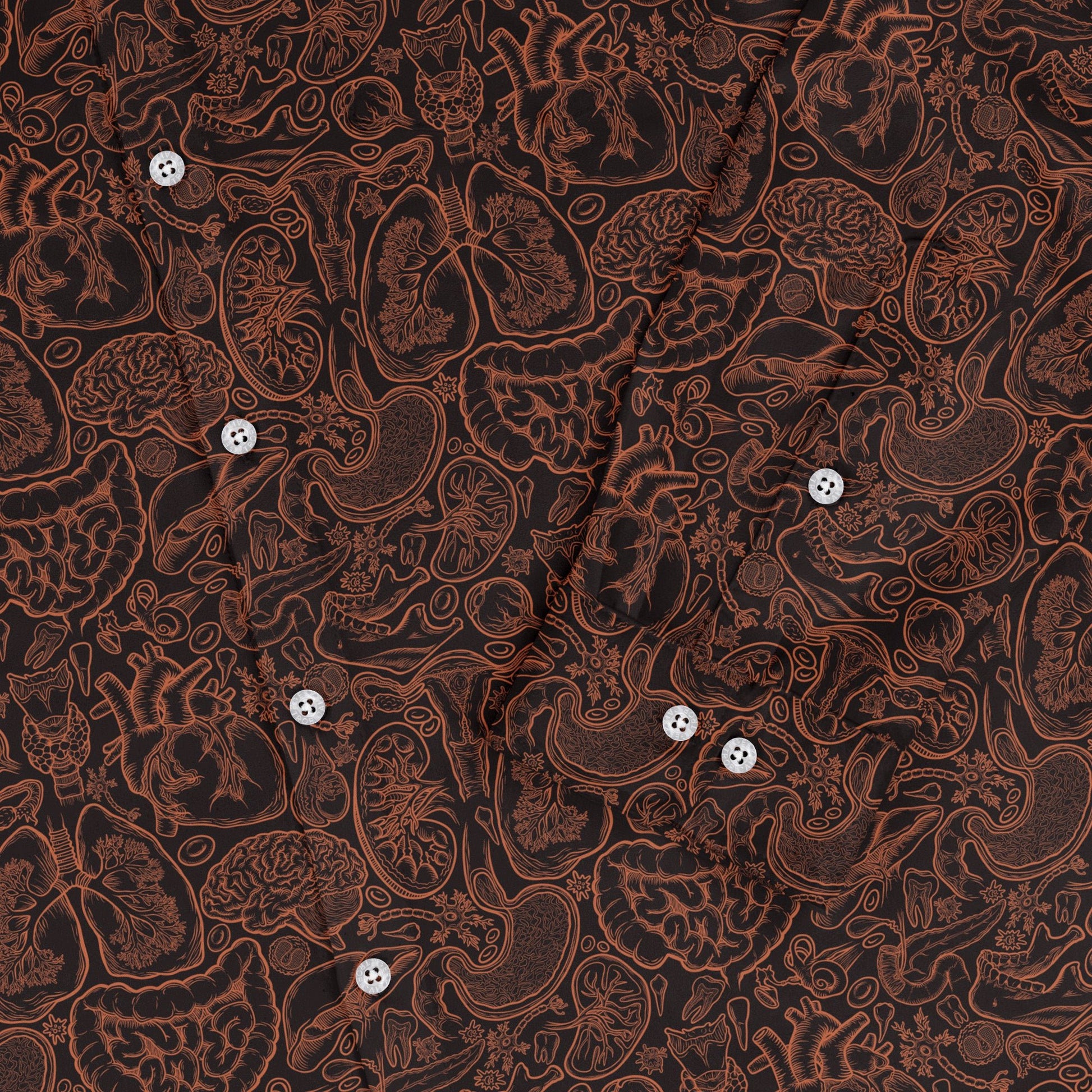 Human Anatomy Dark Long Sleeve Button Up Shirt 2