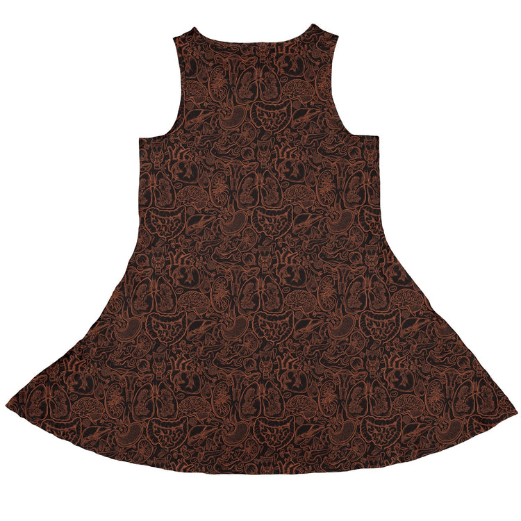 Nerdy Human Anatomy Dark Sleeveless Dress
