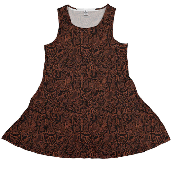 Nerdy Human Anatomy Dark Sleeveless Dress