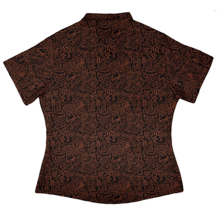 Nerdy Human Anatomy Dark Curvy Button Up Shirt