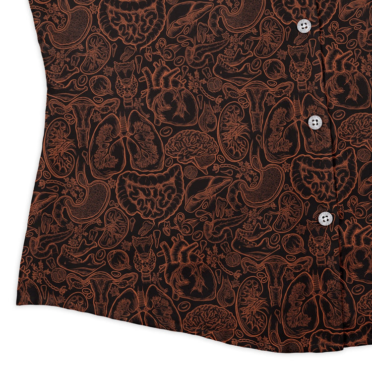 Nerdy Human Anatomy Dark Curvy Button Up Shirt
