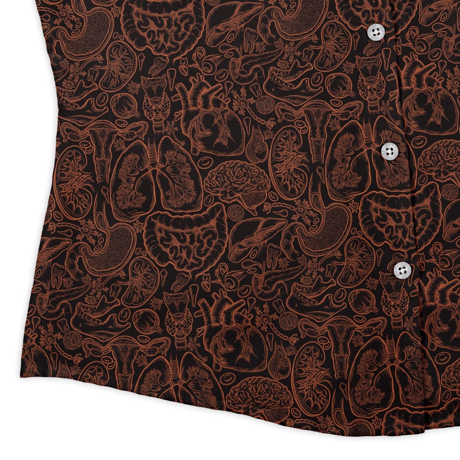 Human Anatomy Dark Curvy Button Up Shirt 3
