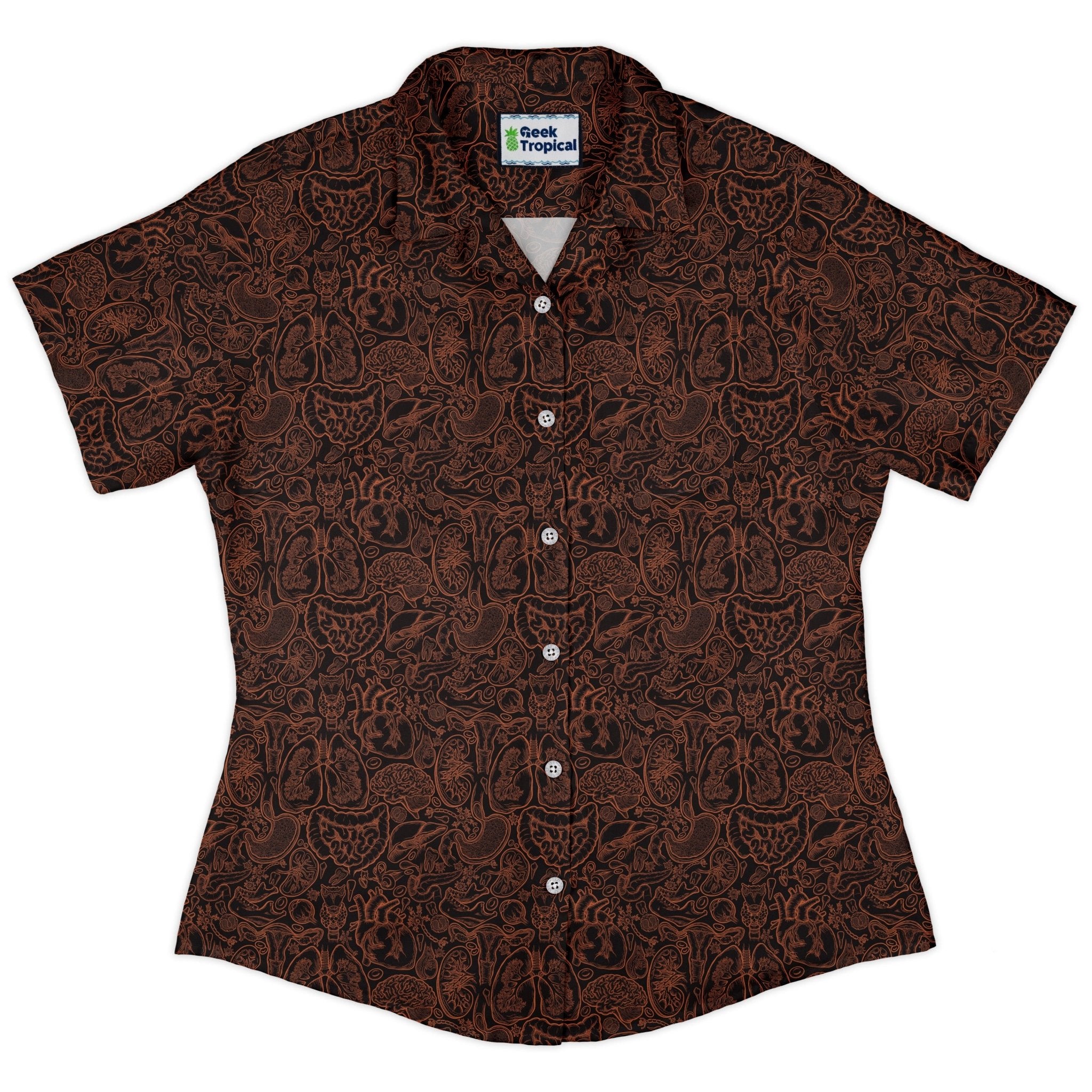 Human Anatomy Dark Curvy Button Up Shirt 2