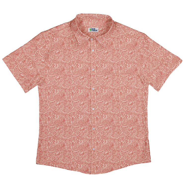 Nerdy Human Anatomy Light Button Up Shirt