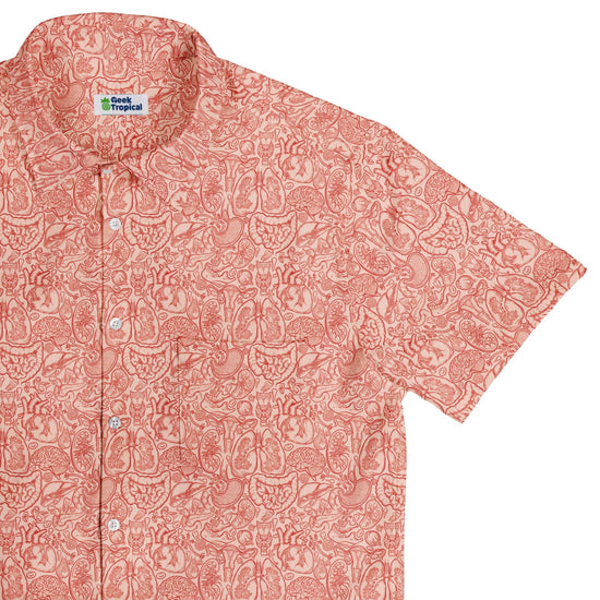 Nerdy Human Anatomy Light Button Up Shirt