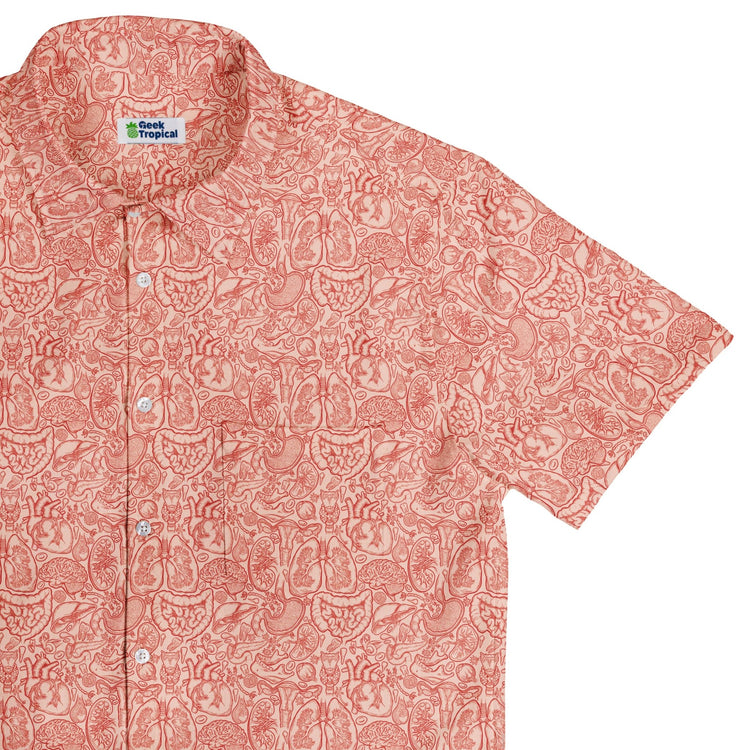 Nerdy Human Anatomy Light Button Up Shirt