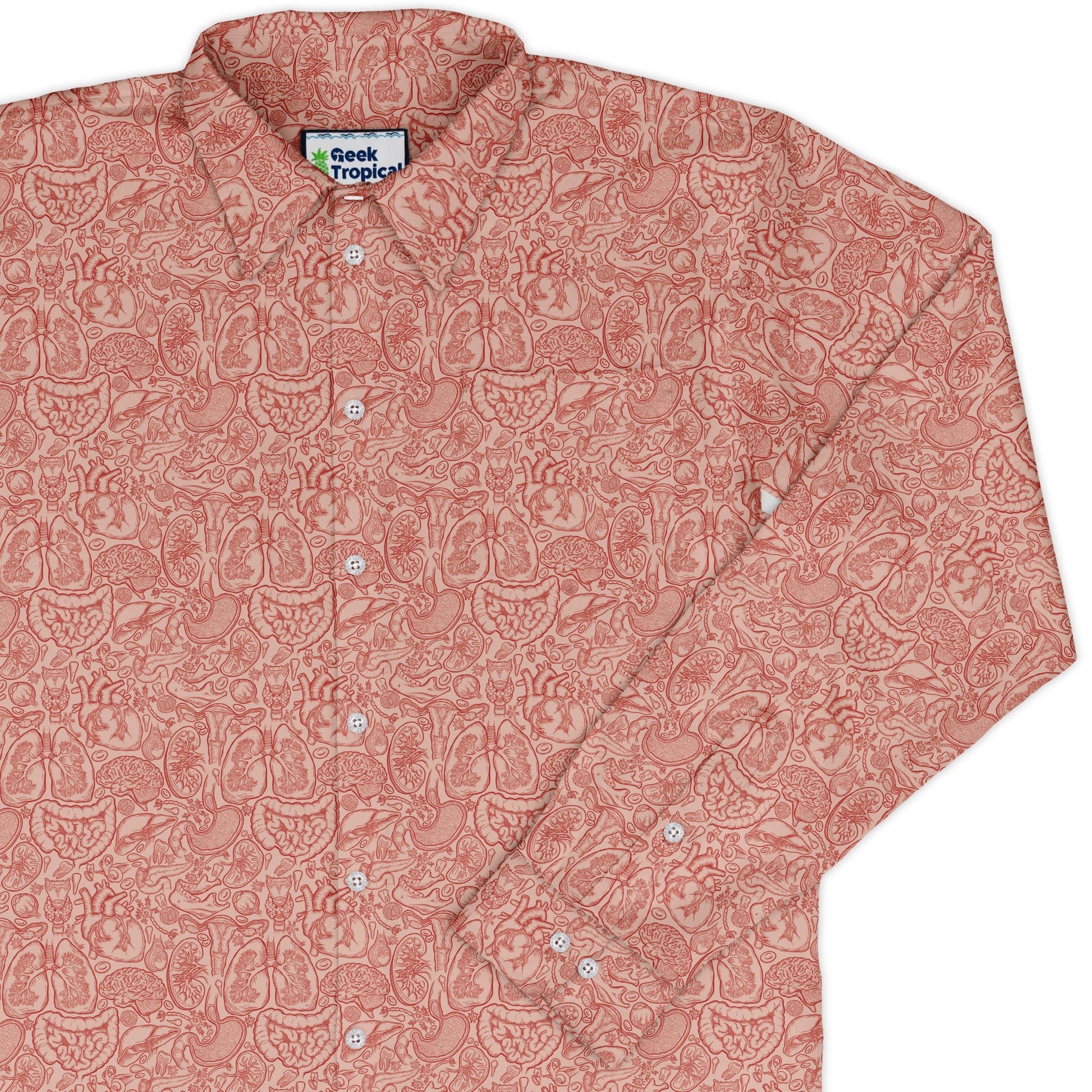 Human Anatomy Light Long Sleeve Button Up Shirt 1