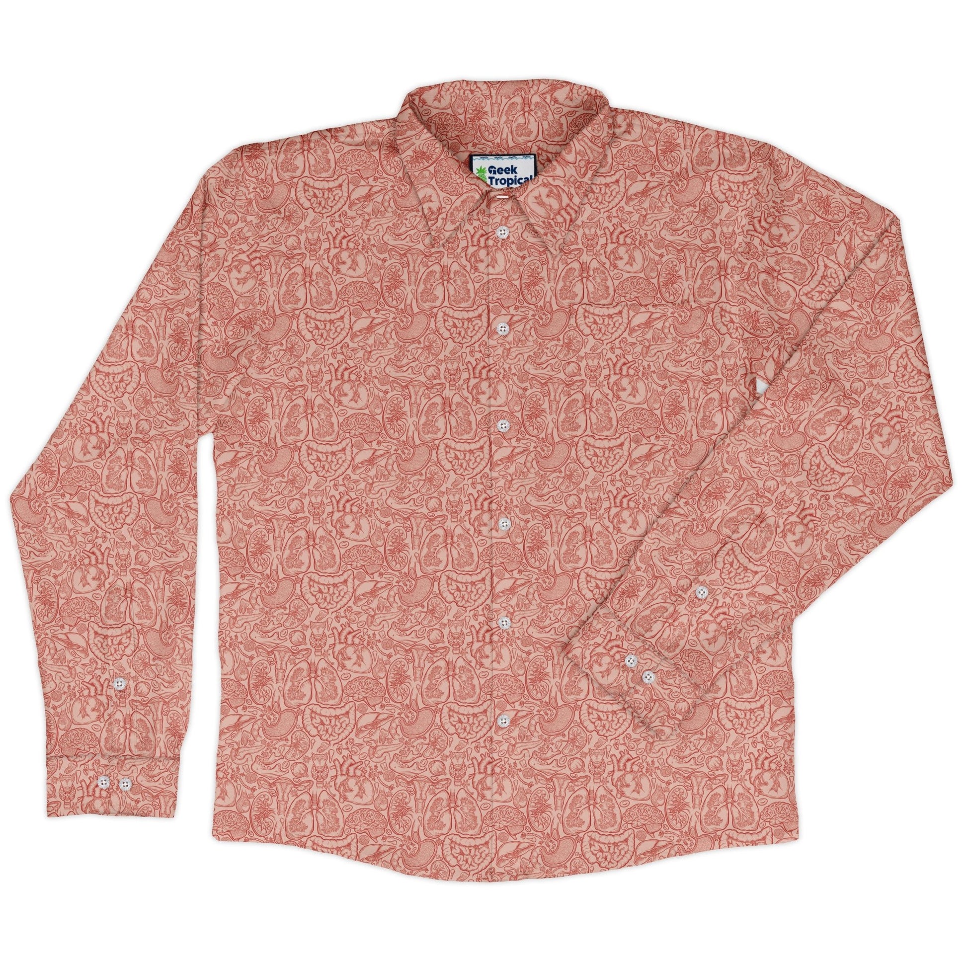 Human Anatomy Light Long Sleeve Button Up Shirt 5