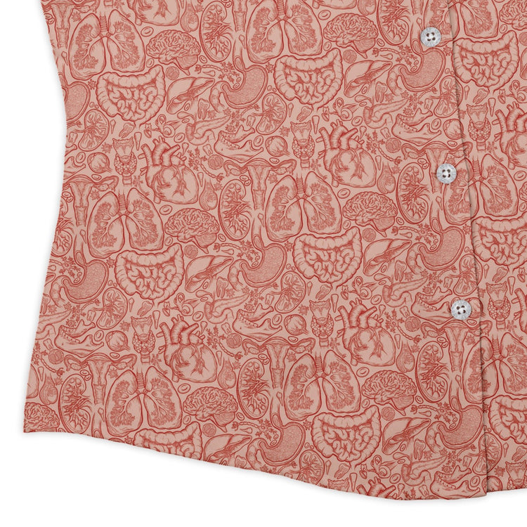 Nerdy Human Anatomy Light Curvy Button Up Shirt