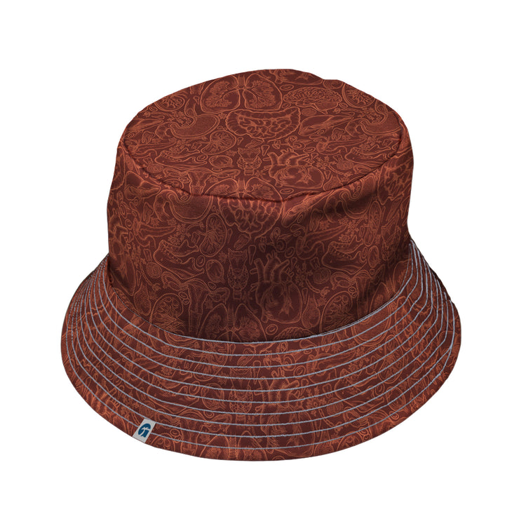 Nerdy Human Anatomy Red Bucket Hat