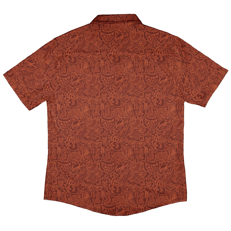 Nerdy Human Anatomy Red Button Up Shirt
