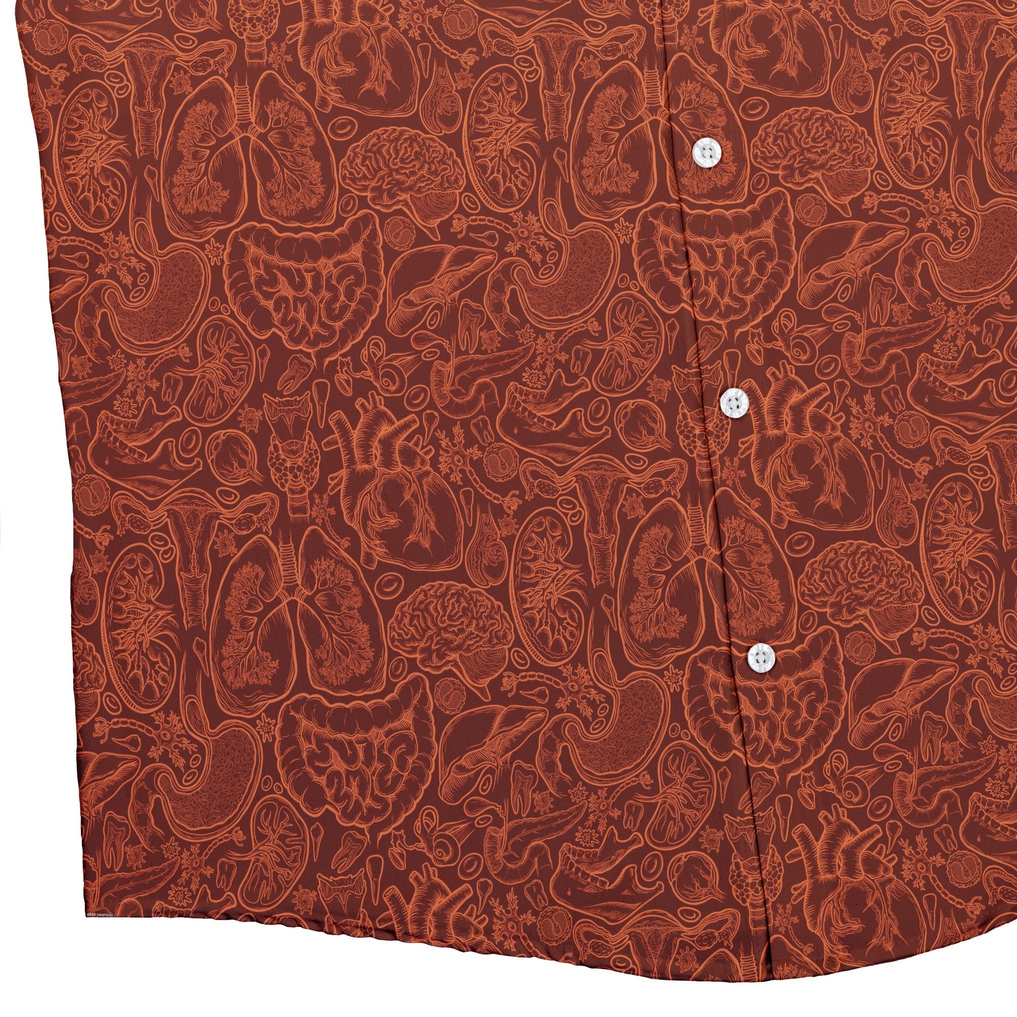 Human Anatomy Red Button Up Shirt 2