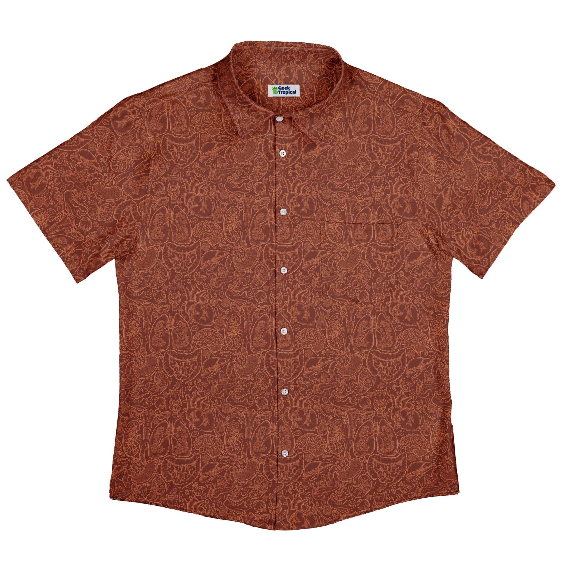 Human Anatomy Red Button Up Shirt 4