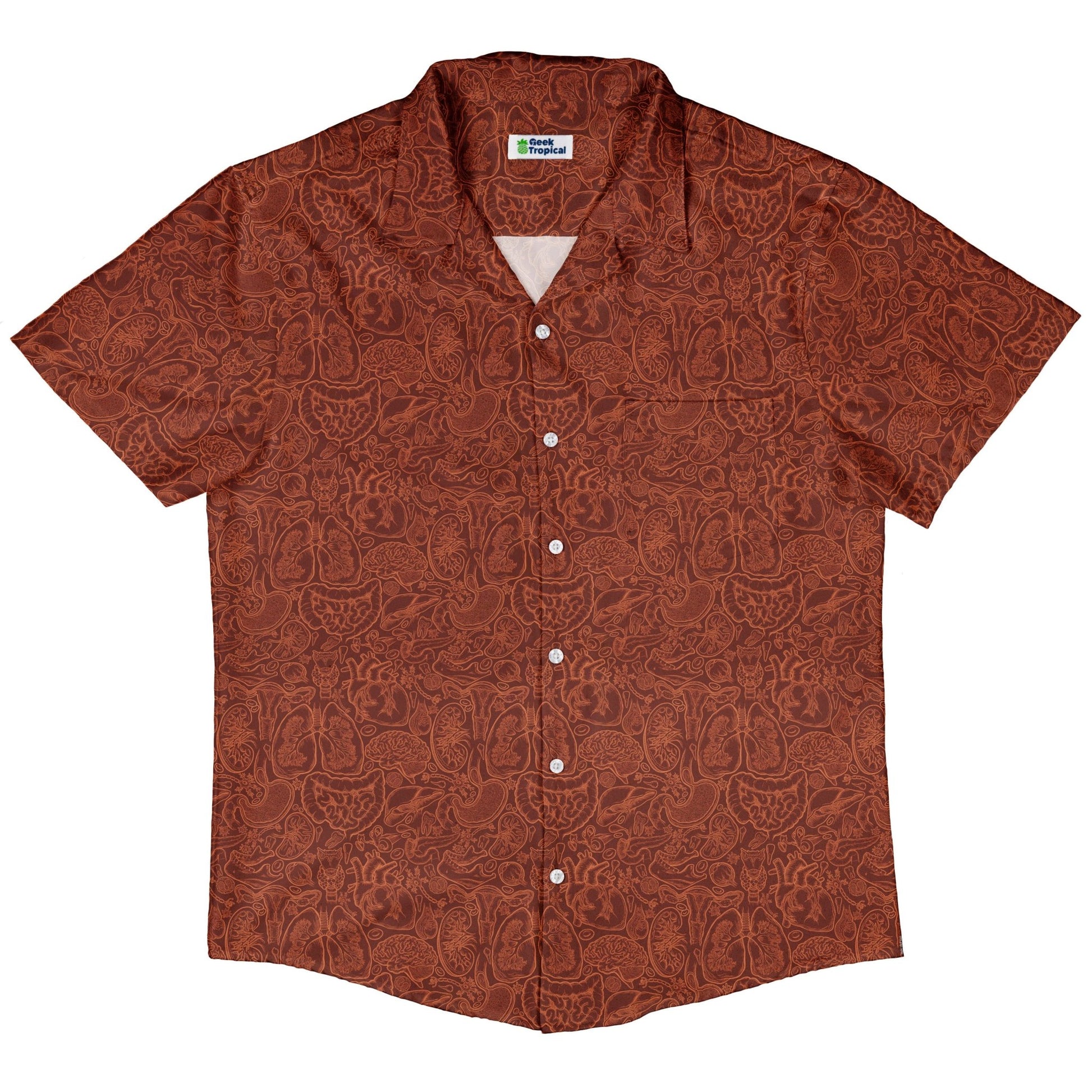 Human Anatomy Red Button Up Shirt 5