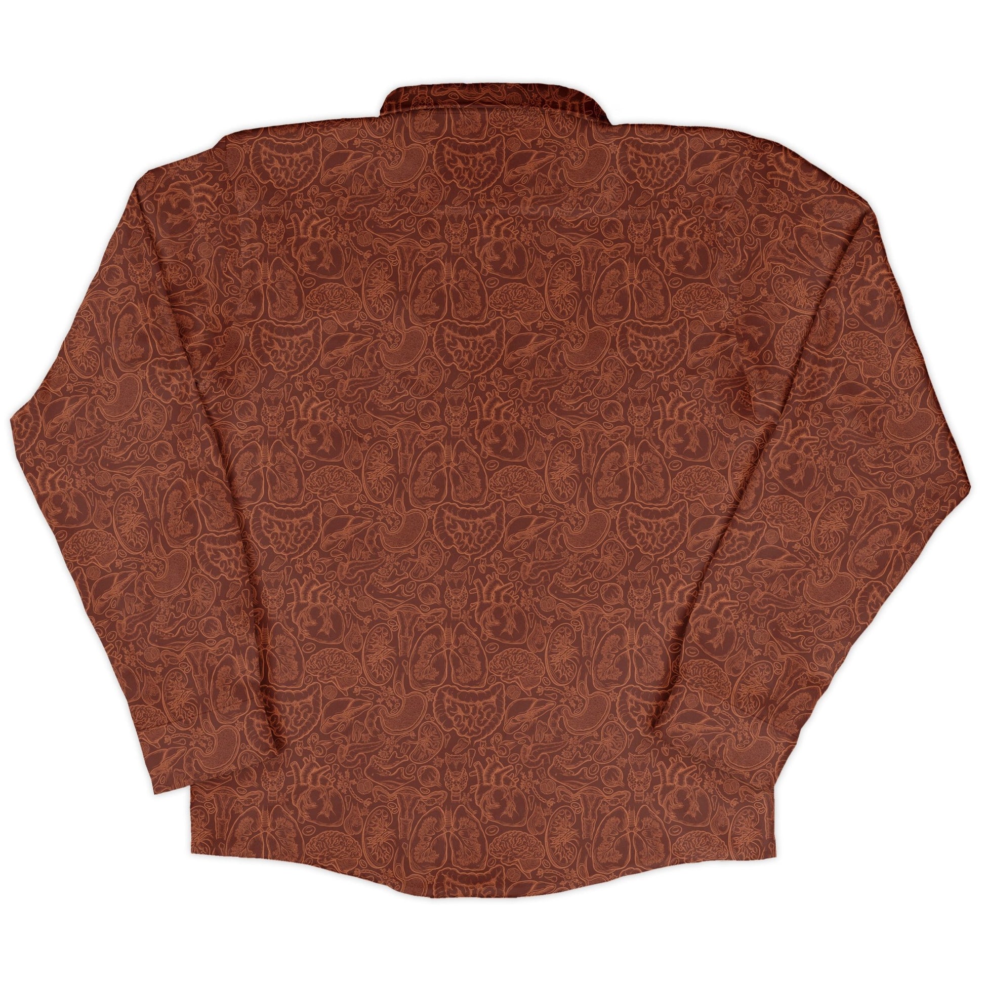 Human Anatomy Red Long Sleeve Button Up Shirt 6