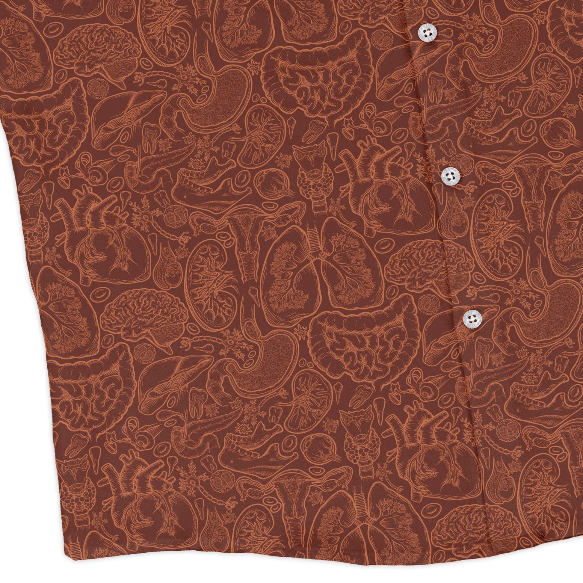 Human Anatomy Red Long Sleeve Button Up Shirt 3