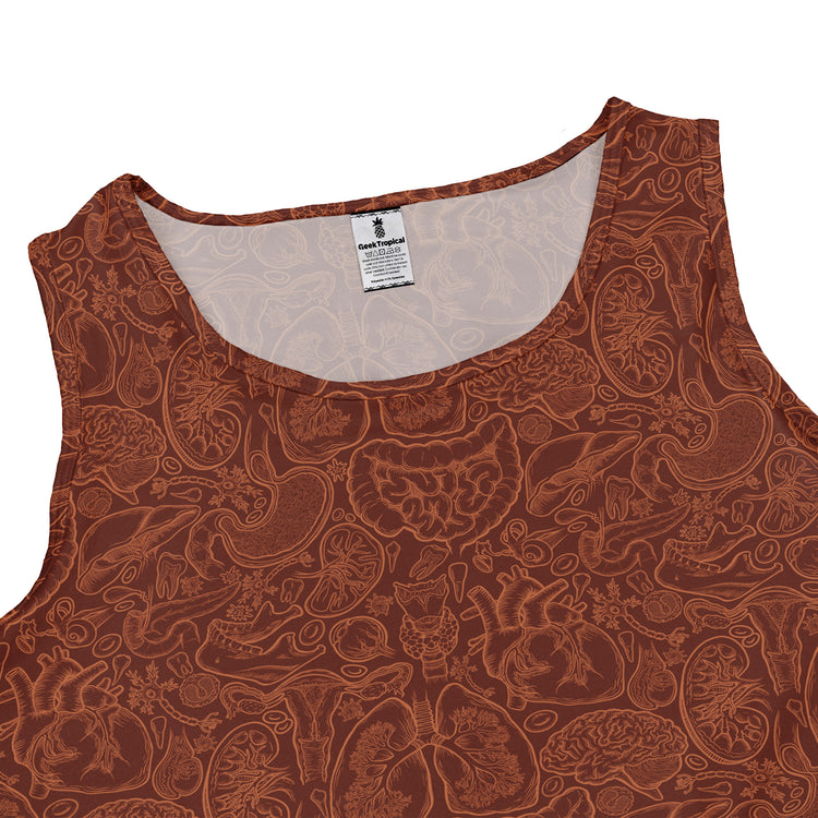 Nerdy Human Anatomy Red Sleeveless Dress