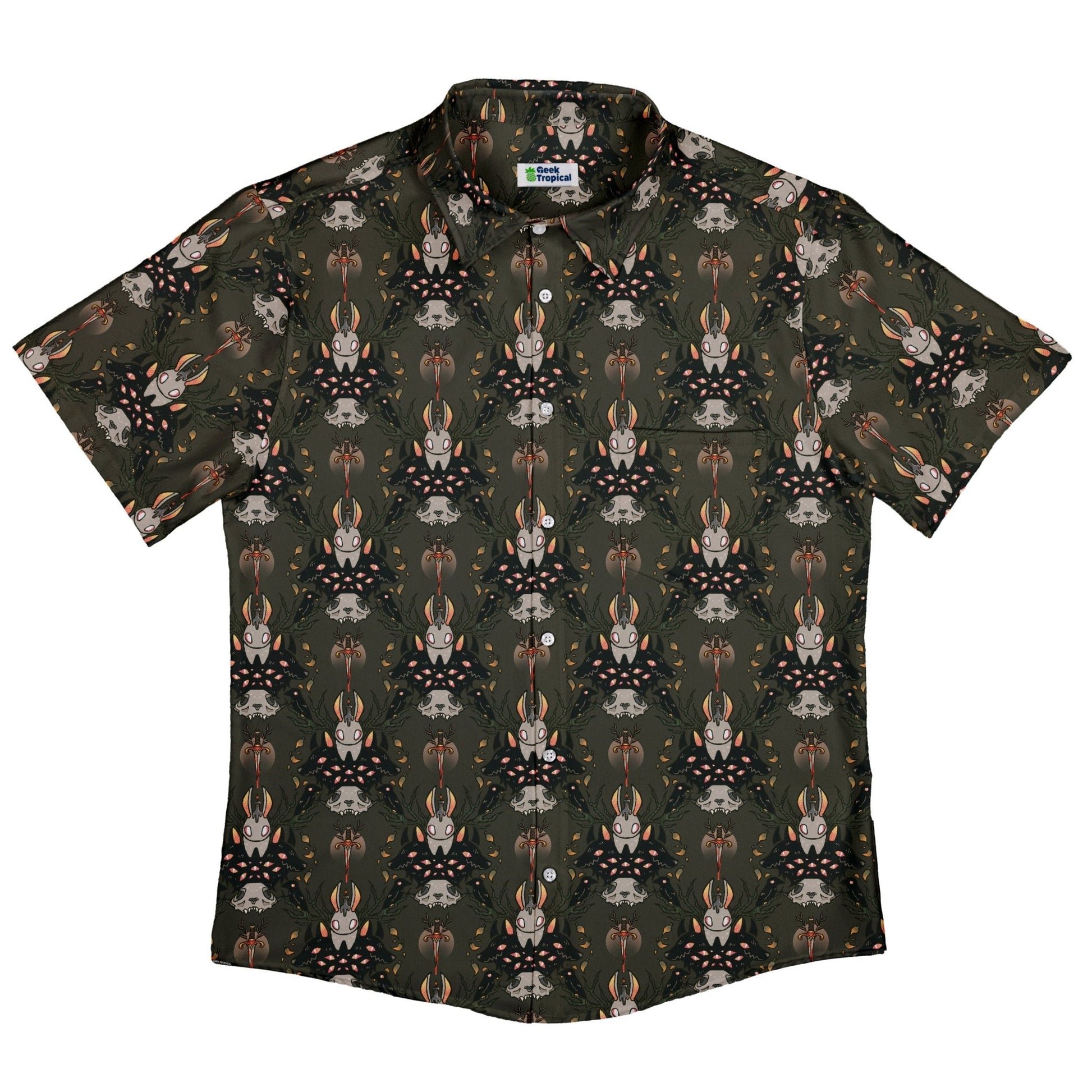 Hunter and Prey Button Up Shirt Geek Nerd 0925 adult sizing All Adult Button Up Shirts
