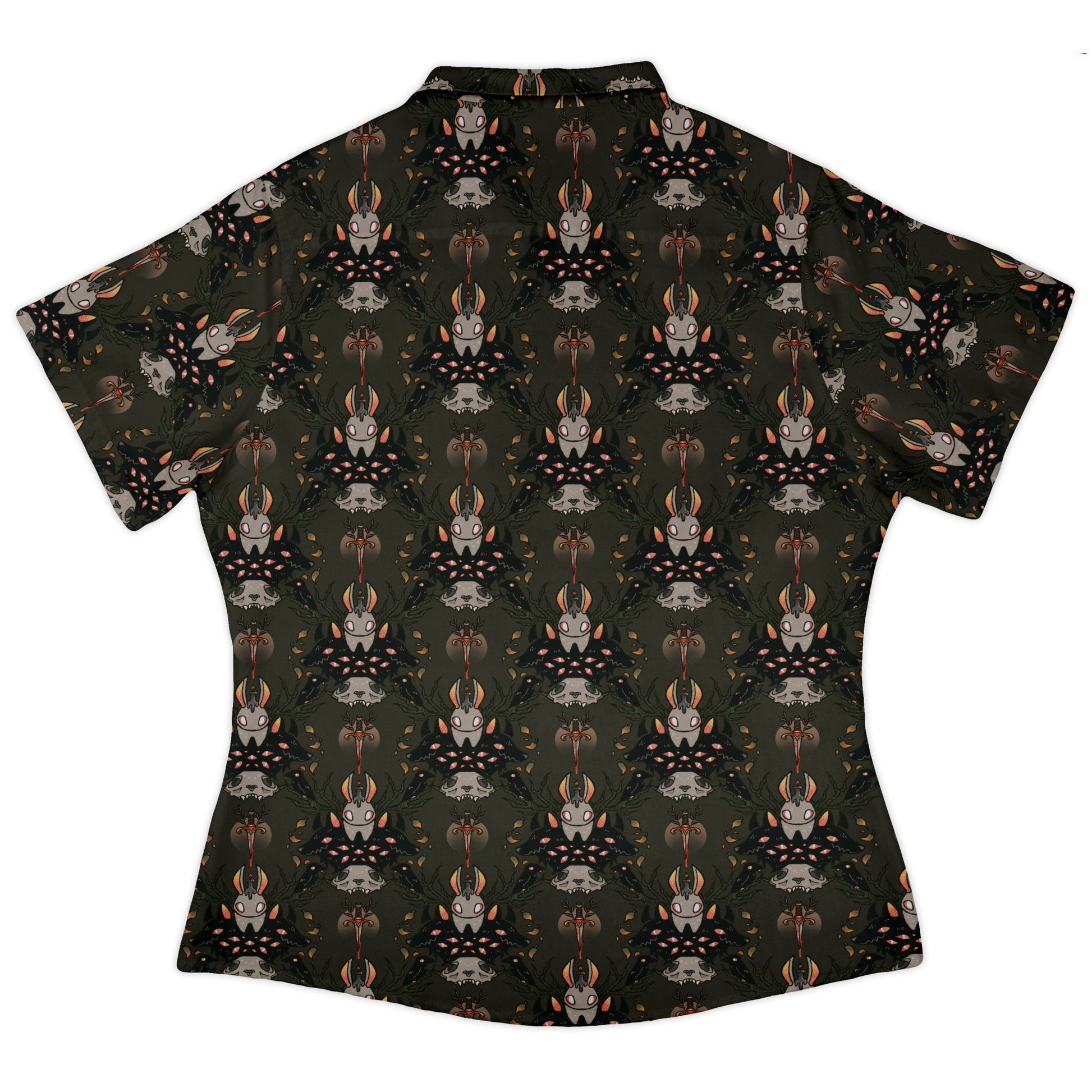 Hunter and Prey Curvy Button Up Shirt Geek Nerd 0925 All Adult Button Up Shirts Animal Patterns