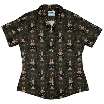 Hunter and Prey Curvy Button Up Shirt Geek Nerd 0925 All Adult Button Up Shirts Animal Patterns