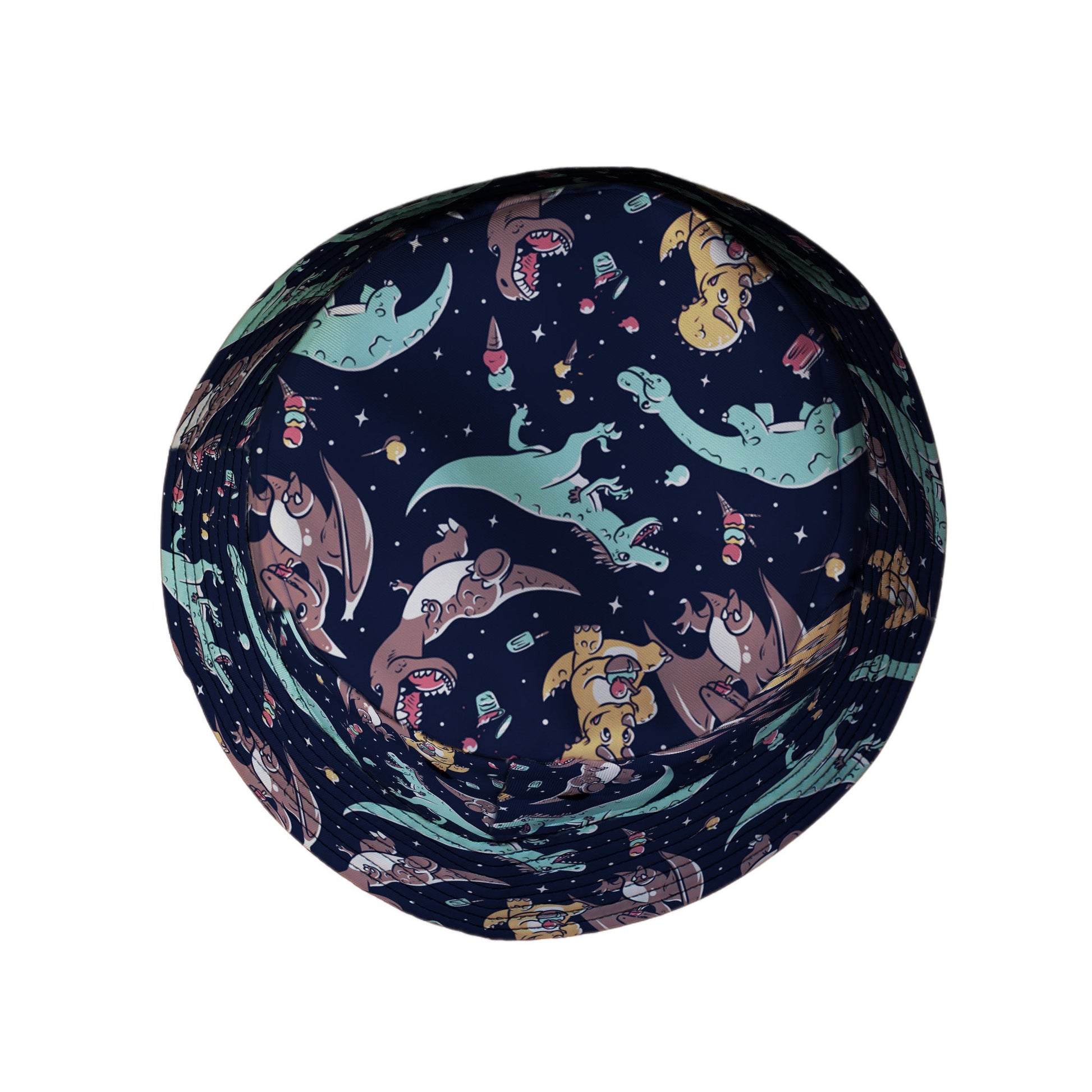 Ice Cream Dinos Bucket Hat Geek Nerd 0925 Animal Patterns Design by Tobe Fonseca