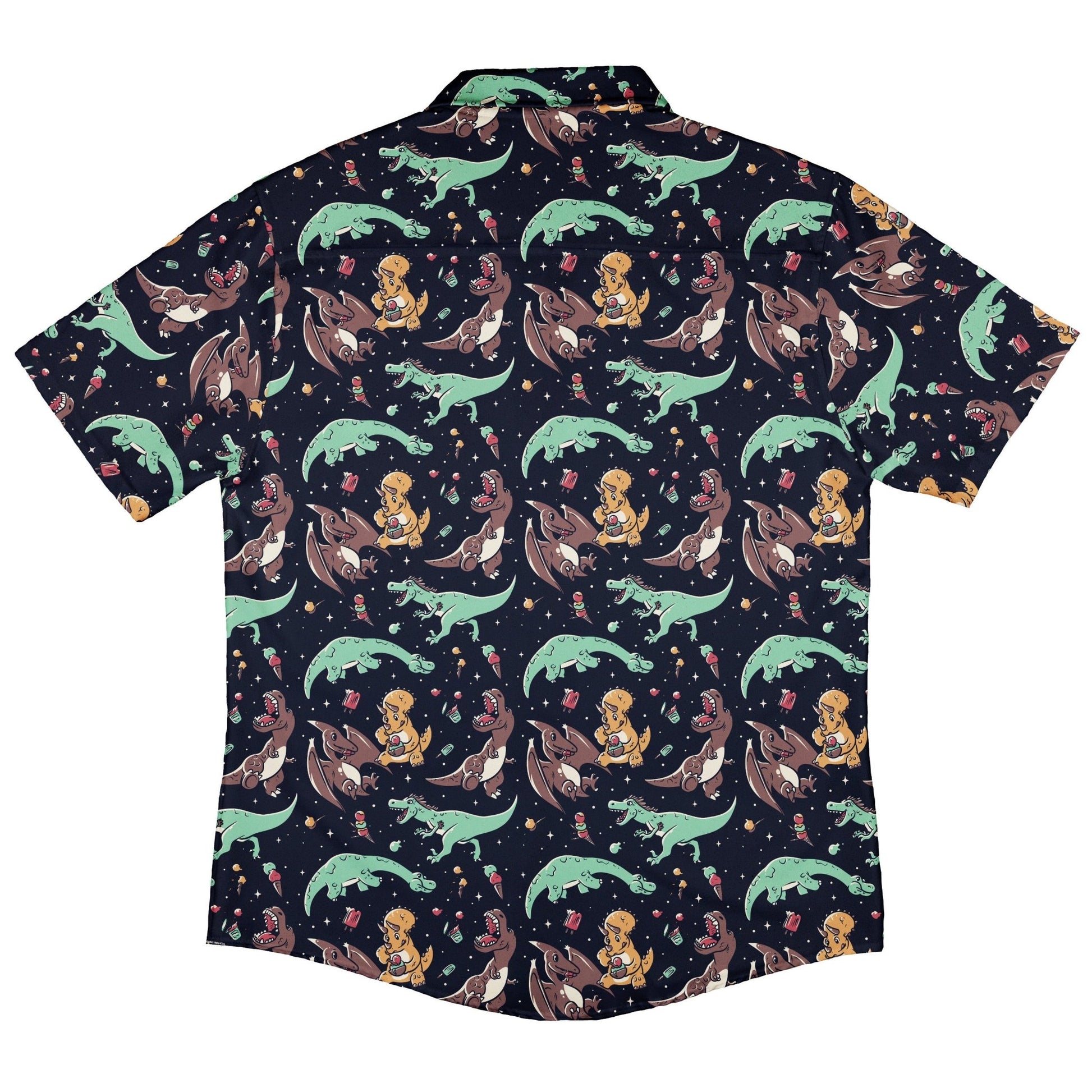 Ice Cream Dinos Button Up Shirt Geek Nerd 0925 adult sizing All Adult Button Up Shirts