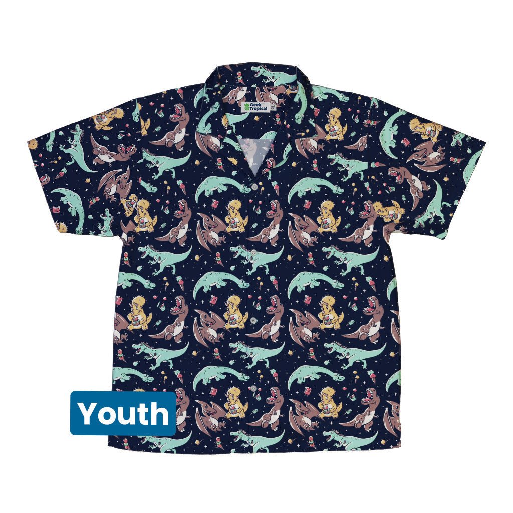 Ice Cream Dinos Youth Hawaiian Shirt Geek Nerd 0925 Animal Patterns Design by Tobe Fonseca