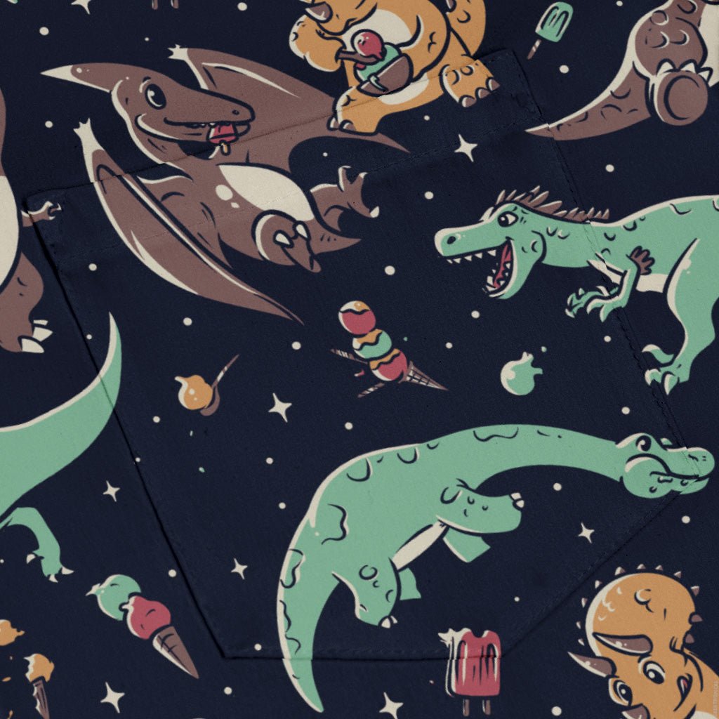 Ice Cream Dinos Long Sleeve Button Up Shirt Geek Nerd 0925 adult sizing All Adult Button Up Shirts