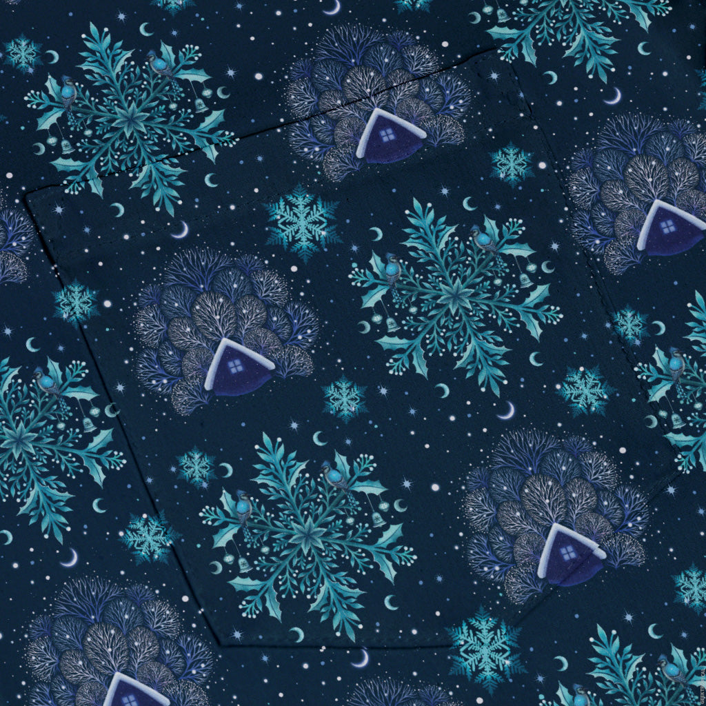Icy Holiday Button Up Shirt Pocket