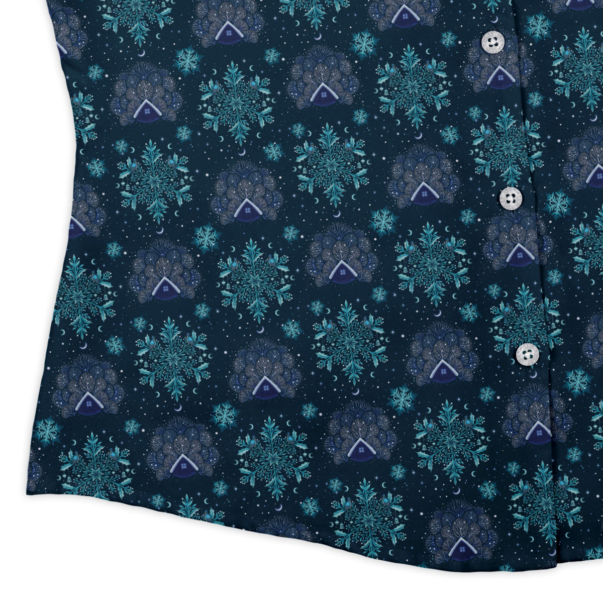 Icy Holiday Curvy Button Up Shirt womens corner