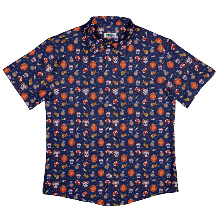 Japanese Festival Button Up Shirt Geek Nerd adult sizing anime Design by Ardi Tong