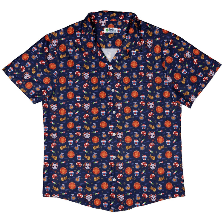 Japanese Festival Button Up Shirt Geek Nerd adult sizing anime Design by Ardi Tong