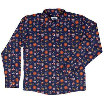 Japanese Festival Long Sleeve Button Up Shirt Geek Nerd adult sizing anime Design by Ardi Tong