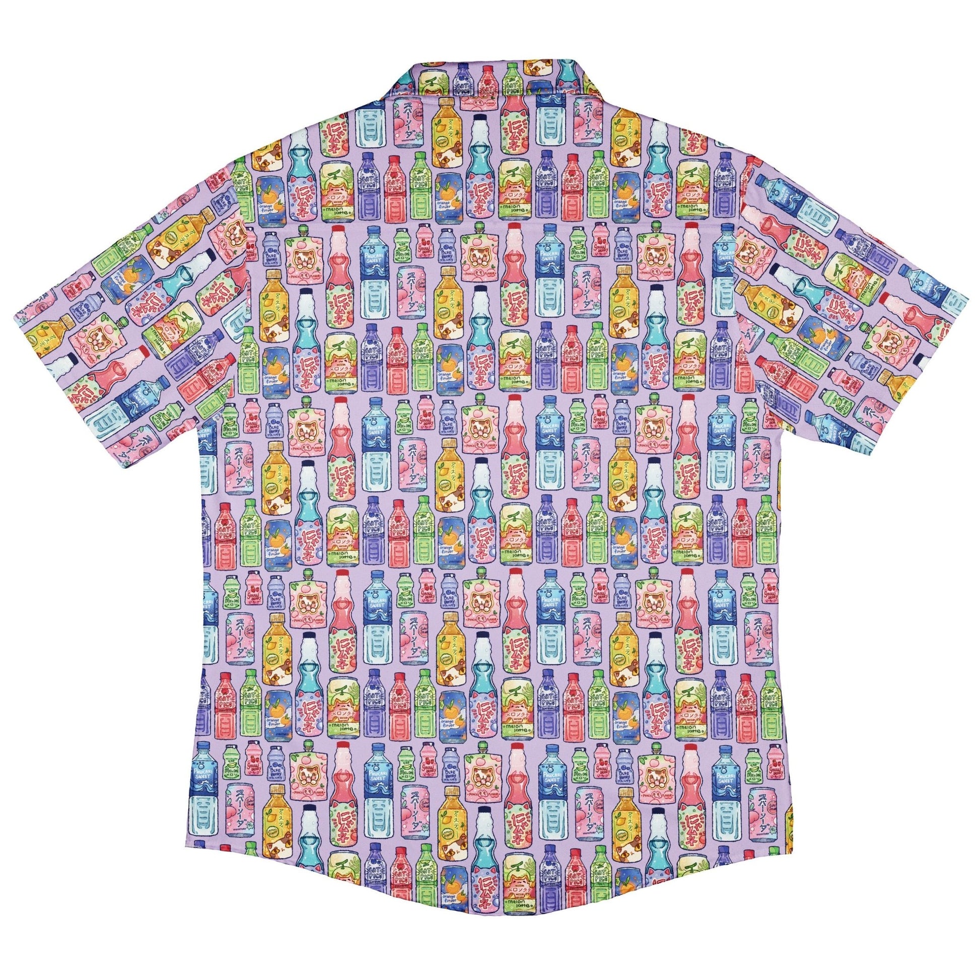 Japanese Vending Machine Drinks Button Up Shirt Geek Nerd adult sizing anime Design by Ardi Tong