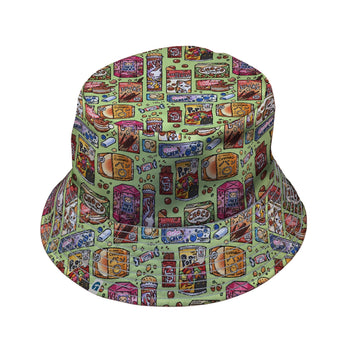 Japanese Vending Machine Snacks Bucket Hat Geek Nerd 0925 Anime Design by Ardi Tong