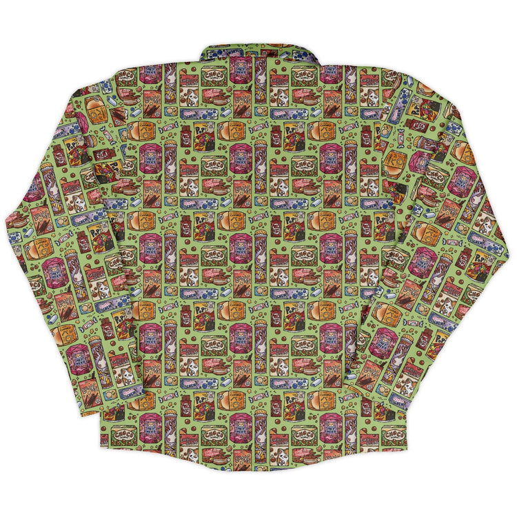 Japanese Vending Machine Snacks Long Sleeve Button Up Shirt Geek Nerd 0925 adult sizing All Adult Button Up Shirts
