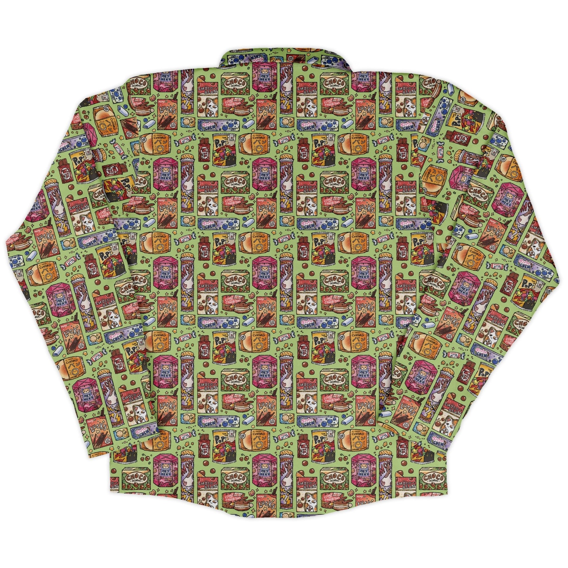 Japanese Vending Machine Snacks Long Sleeve Button Up Shirt Geek Nerd 0925 adult sizing All Adult Button Up Shirts