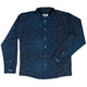 Javascript Computer Code Blue Long Sleeve Button Up Shirt Geek Nerd adult sizing computer print FLOW DESC WRITING
