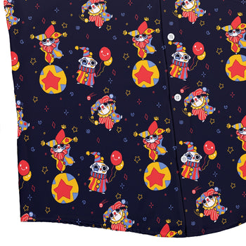 Jester Cats Button Up Shirt Geek Nerd adult sizing Design by Ardi Tong funny prints