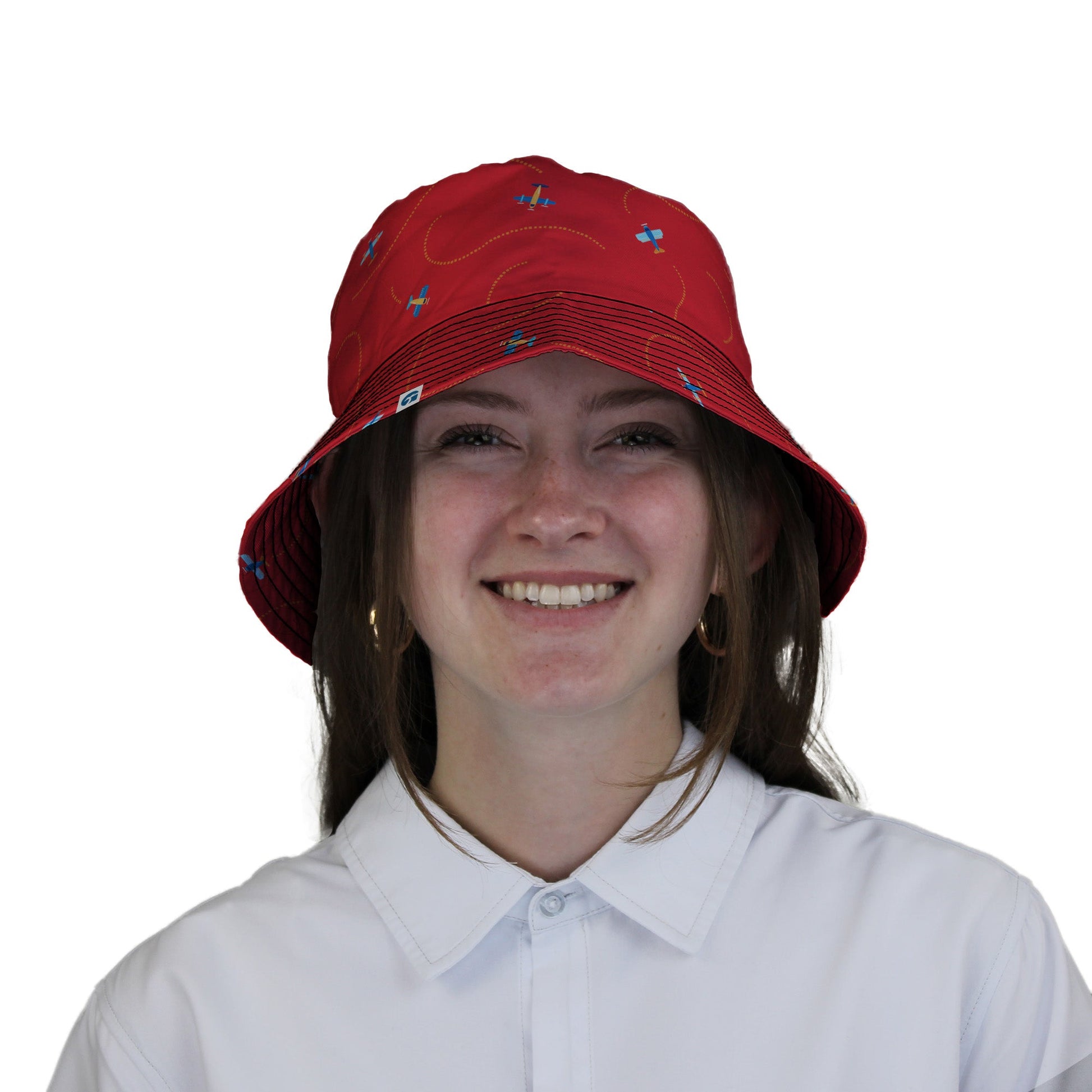Plane Contrails Bucket Hat Geek Nerd aviation print Design by Zirkus Design lx - B