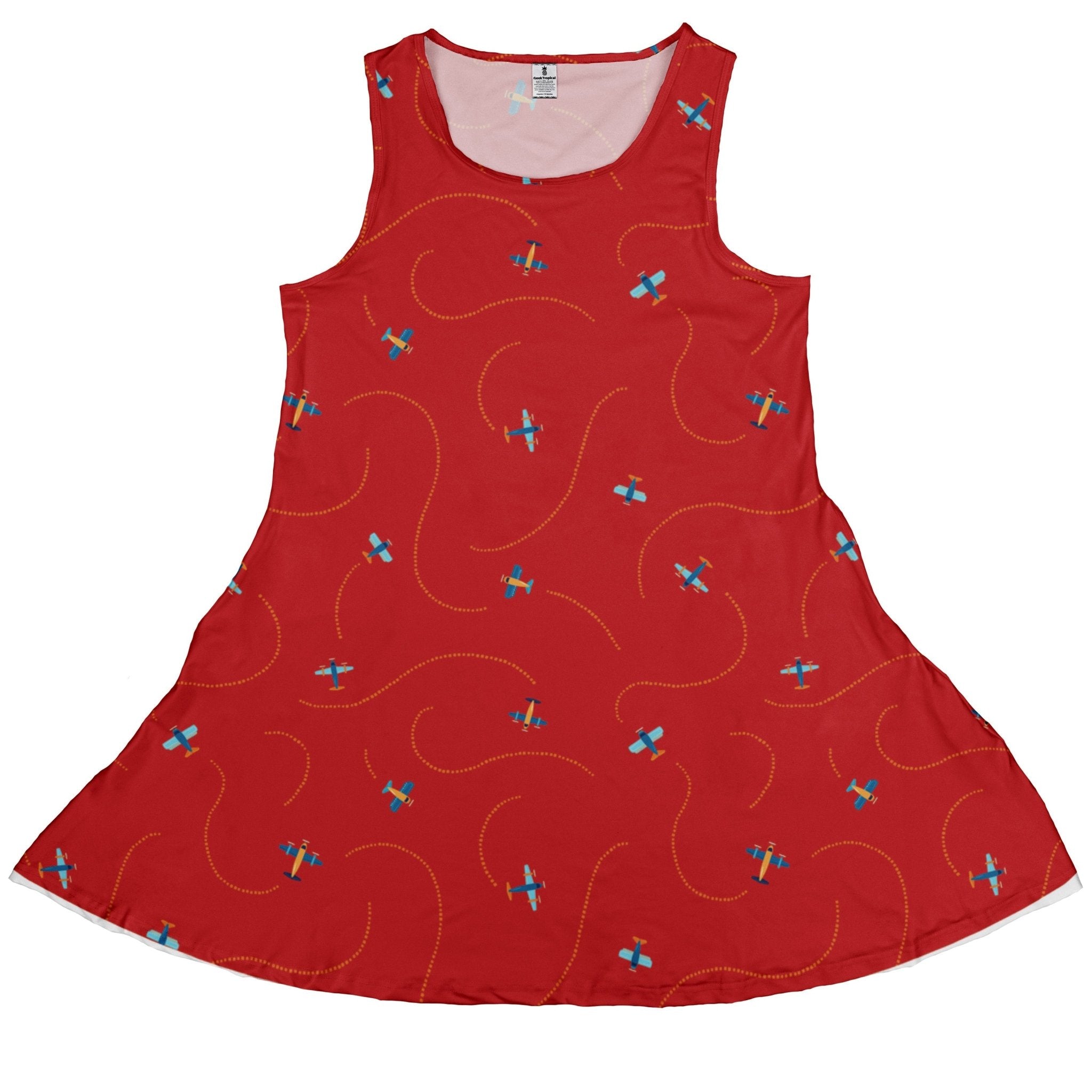 Plane Contrails Dress Geek Nerd aviation print Design by Zirkus Design lx - C
