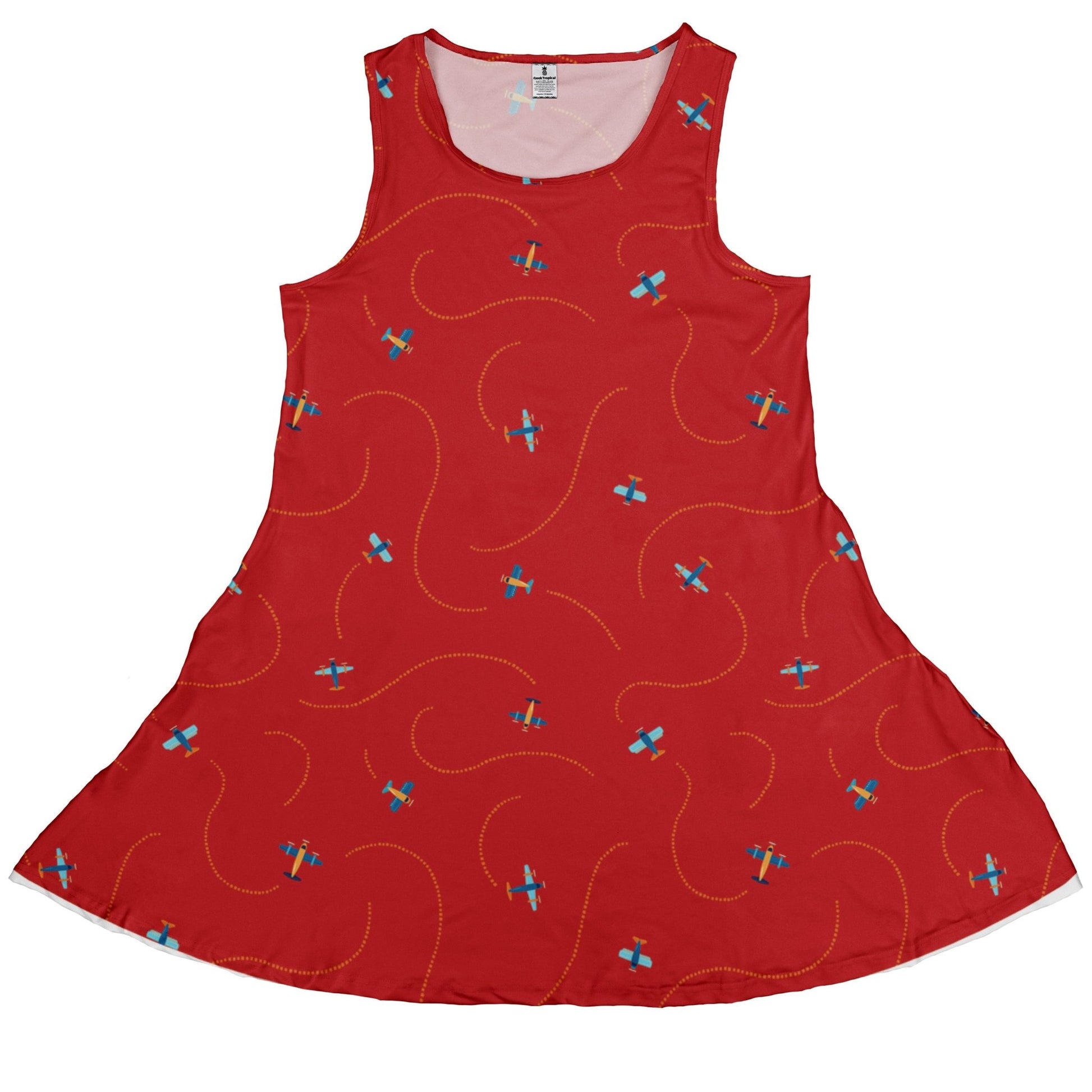 Plane Contrails Dress Geek Nerd aviation print Design by Zirkus Design lx - C