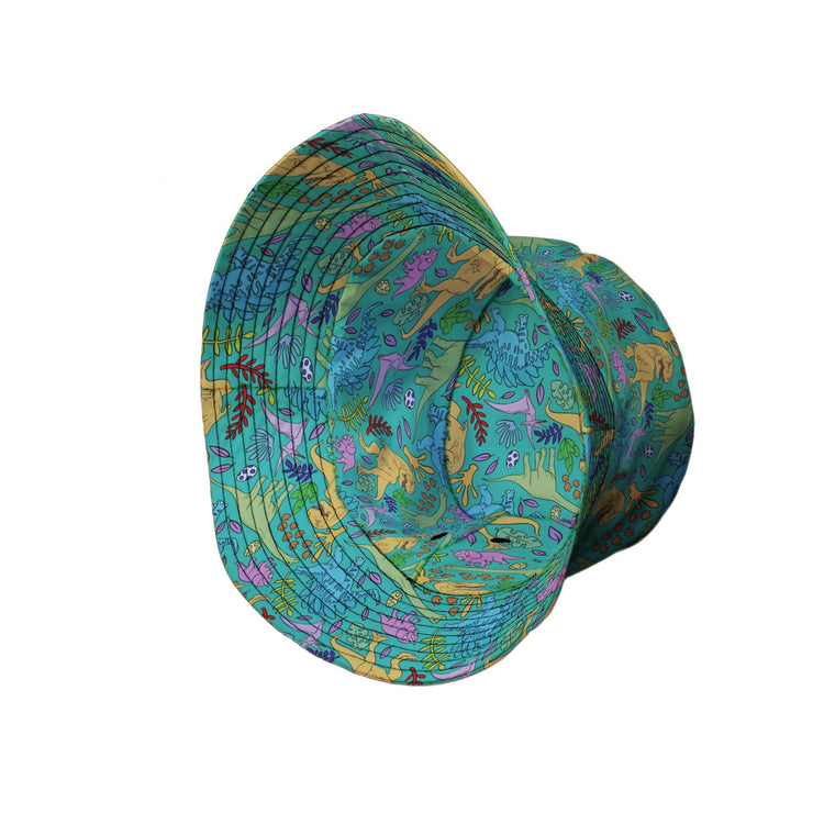 Jurassic Jungle Bucket Hat Geek Nerd Design by Julie Kitzes dinosaur print lx - B
