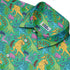 Jurassic Jungle Button Up Shirt Geek Nerd adult sizing Design by Julie Kitzes dinosaur print